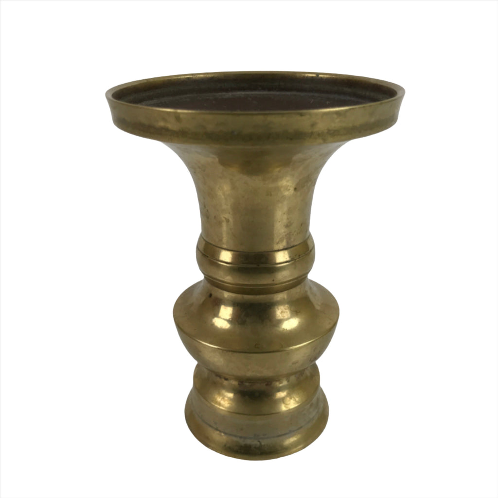 Japanese Buddhist Altar Fitting Brass Flower Vase Vtg Large Hanatate Gold BA329