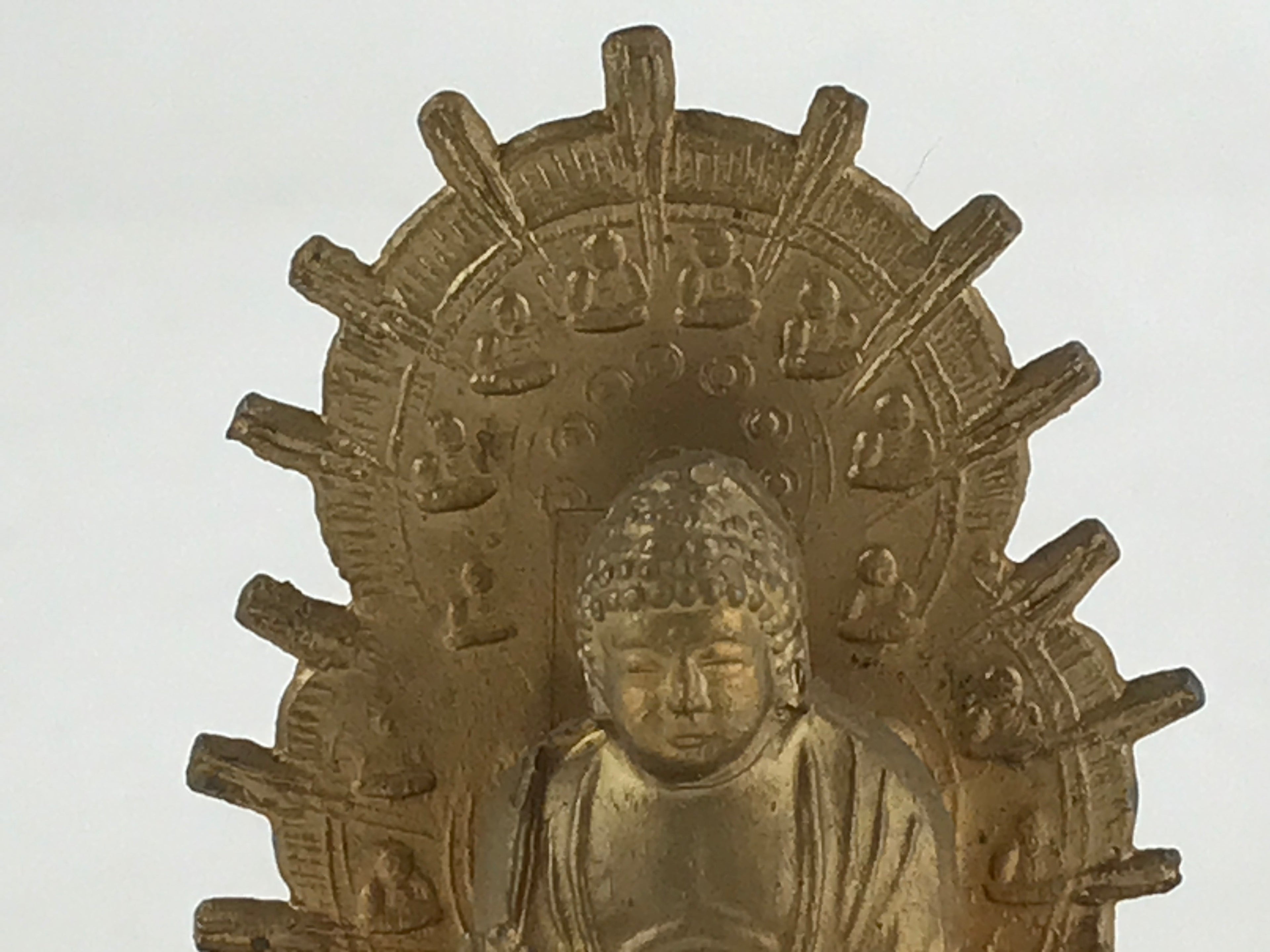 Japanese Buddhist Altar Fitting Brass Fukujoju Butsu Vtg Ornament Gold BD932