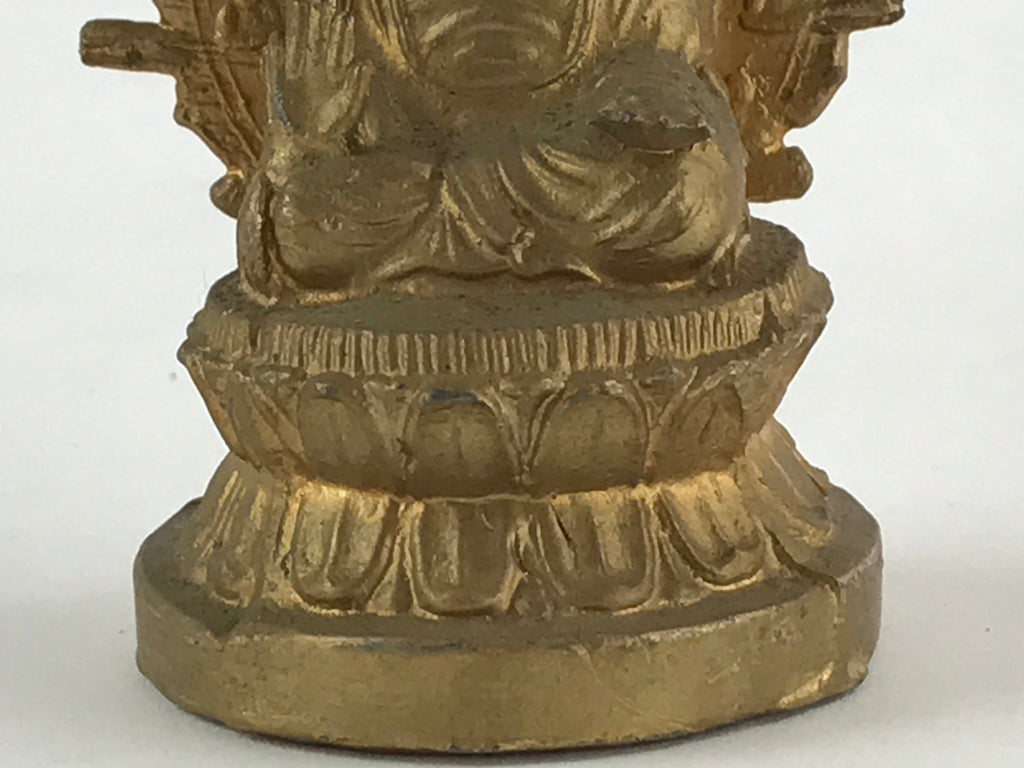 Japanese Buddhist Altar Fitting Brass Fukujoju Butsu Vtg Ornament Gold BD932