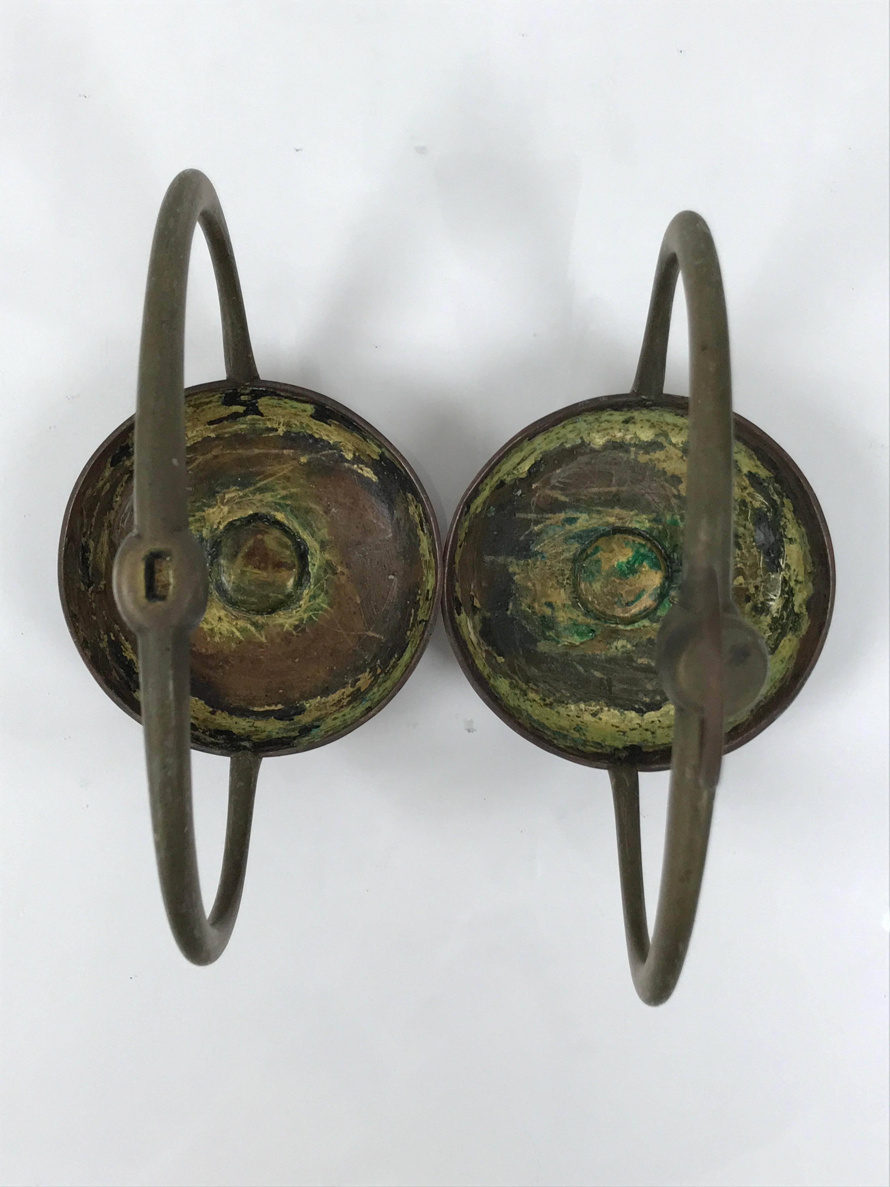 Japanese Buddhist Altar Fitting Brass Hanging Lantern Rinto 2pc Spare Part BA797