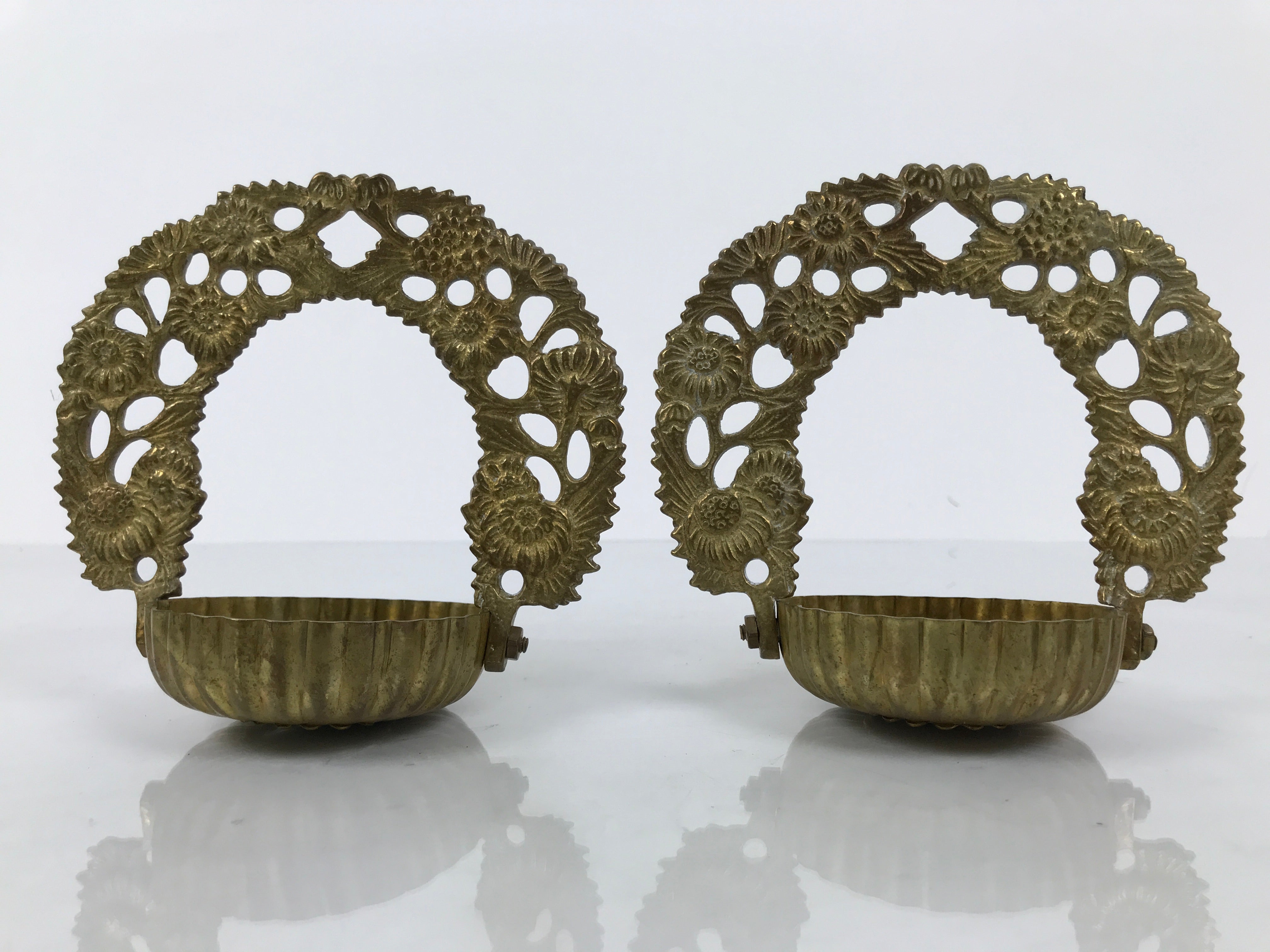 Japanese Buddhist Altar Fitting Brass Hanging Lantern Rinto 4pc Spare Part BA806