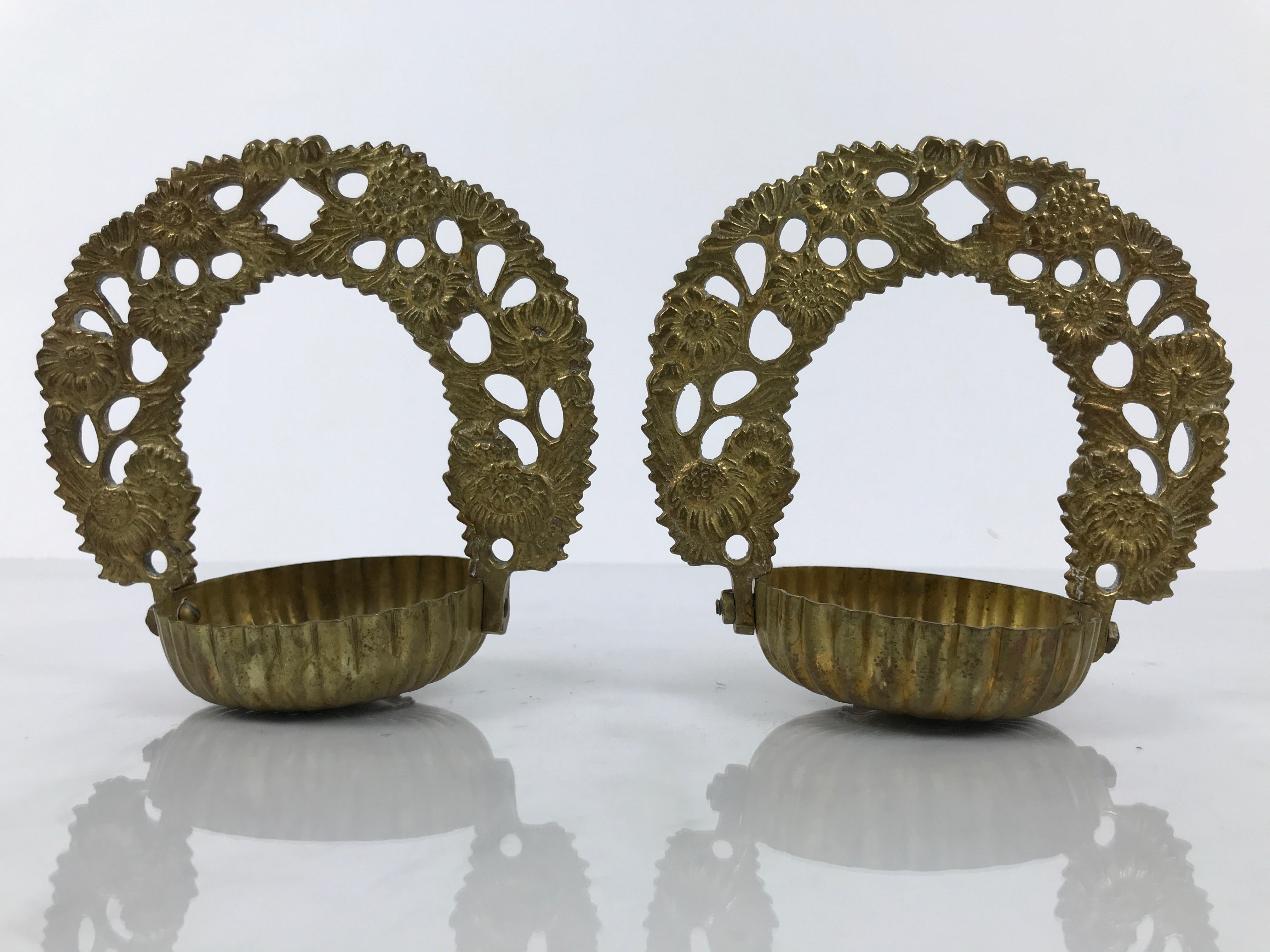 Japanese Buddhist Altar Fitting Brass Hanging Lantern Rinto 4pc Spare Part BA806