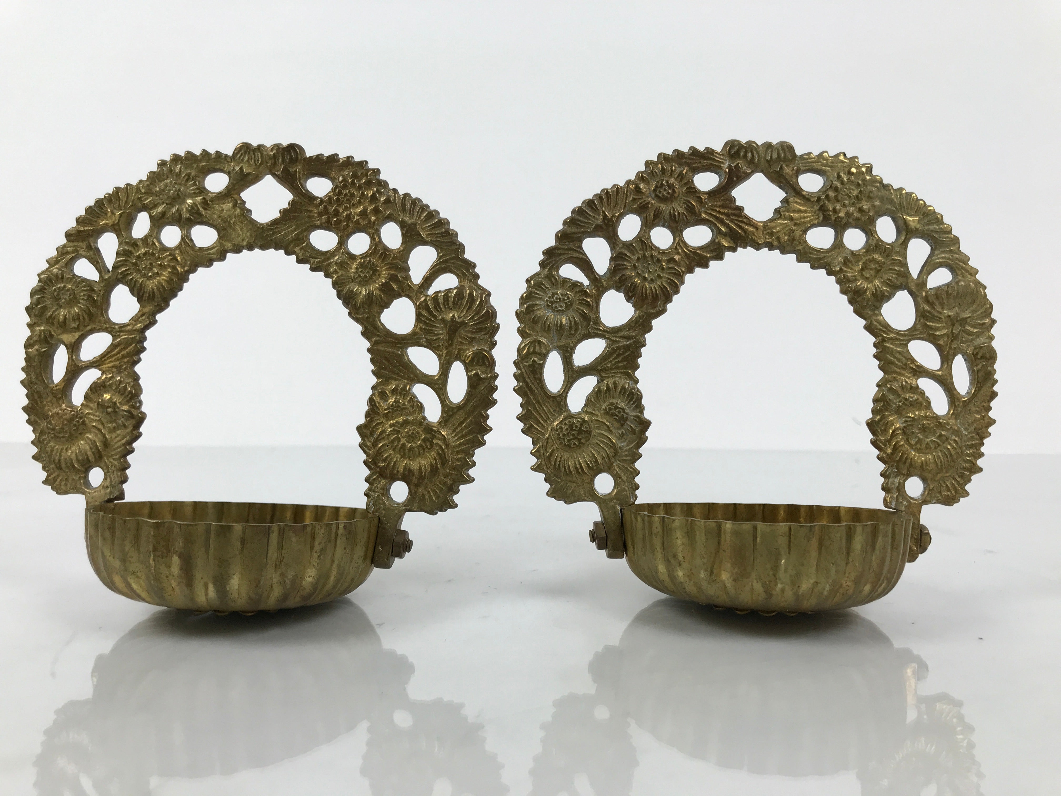 Japanese Buddhist Altar Fitting Brass Hanging Lantern Rinto 4pc Spare Part BA806