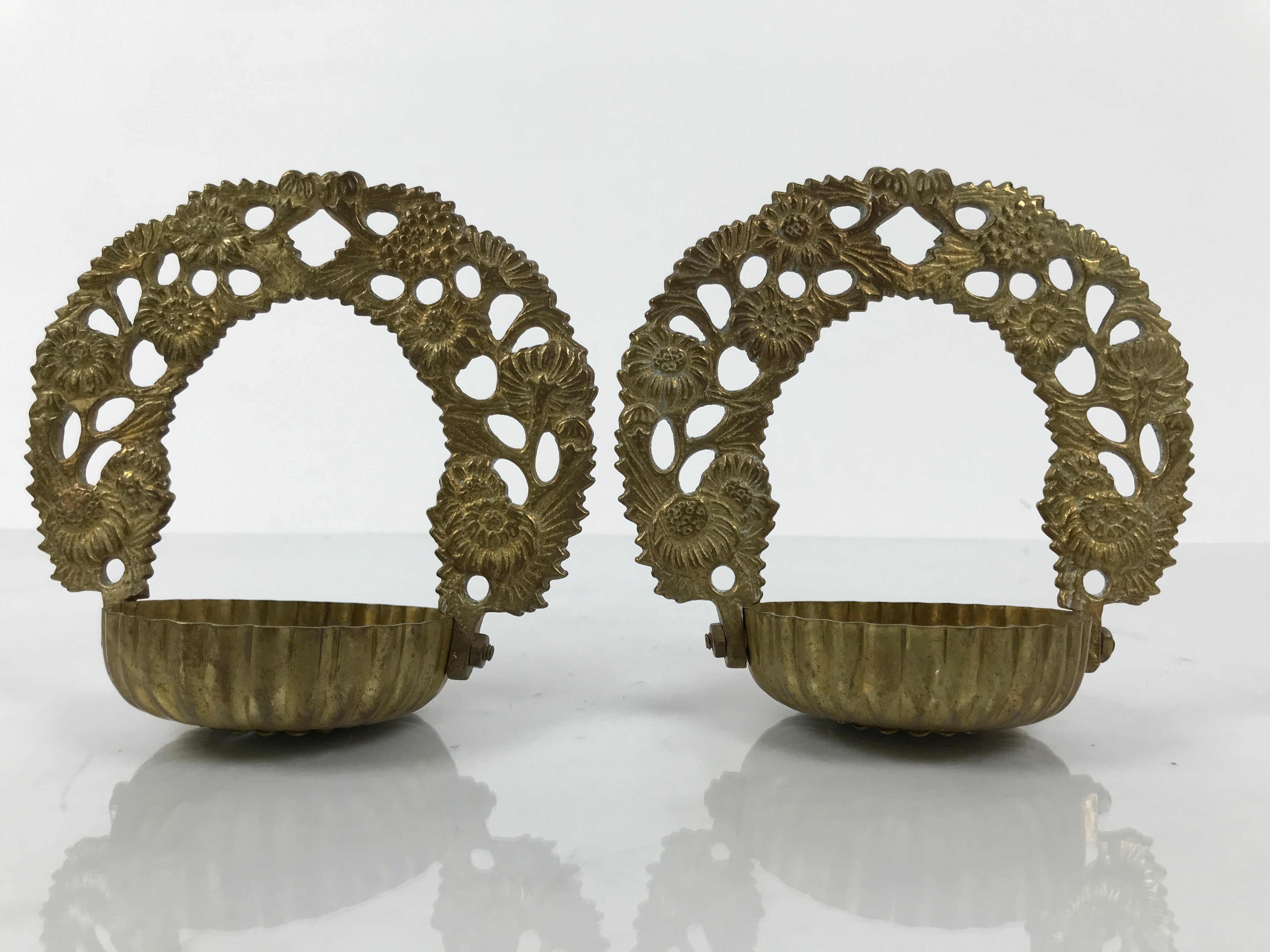 Japanese Buddhist Altar Fitting Brass Hanging Lantern Rinto 4pc Spare Part BA806