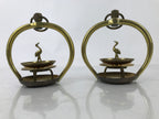 Japanese Buddhist Altar Fitting Brass Hanging Lantern Rinto Crane Butsudan BA484