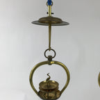 Japanese Buddhist Altar Fitting Brass Hanging Lantern Rinto Crane Butsudan BA484