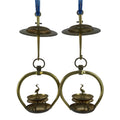 Japanese Buddhist Altar Fitting Brass Hanging Lantern Rinto Crane Butsudan BA484