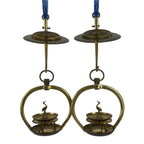 Japanese Buddhist Altar Fitting Brass Hanging Lantern Rinto Crane Butsudan BA484
