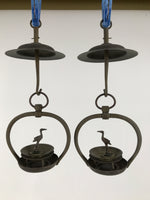 Japanese Buddhist Altar Fitting Brass Hanging Lantern Rinto Crane Butsudan BA693