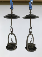 Japanese Buddhist Altar Fitting Brass Hanging Lantern Rinto Crane Butsudan BA693