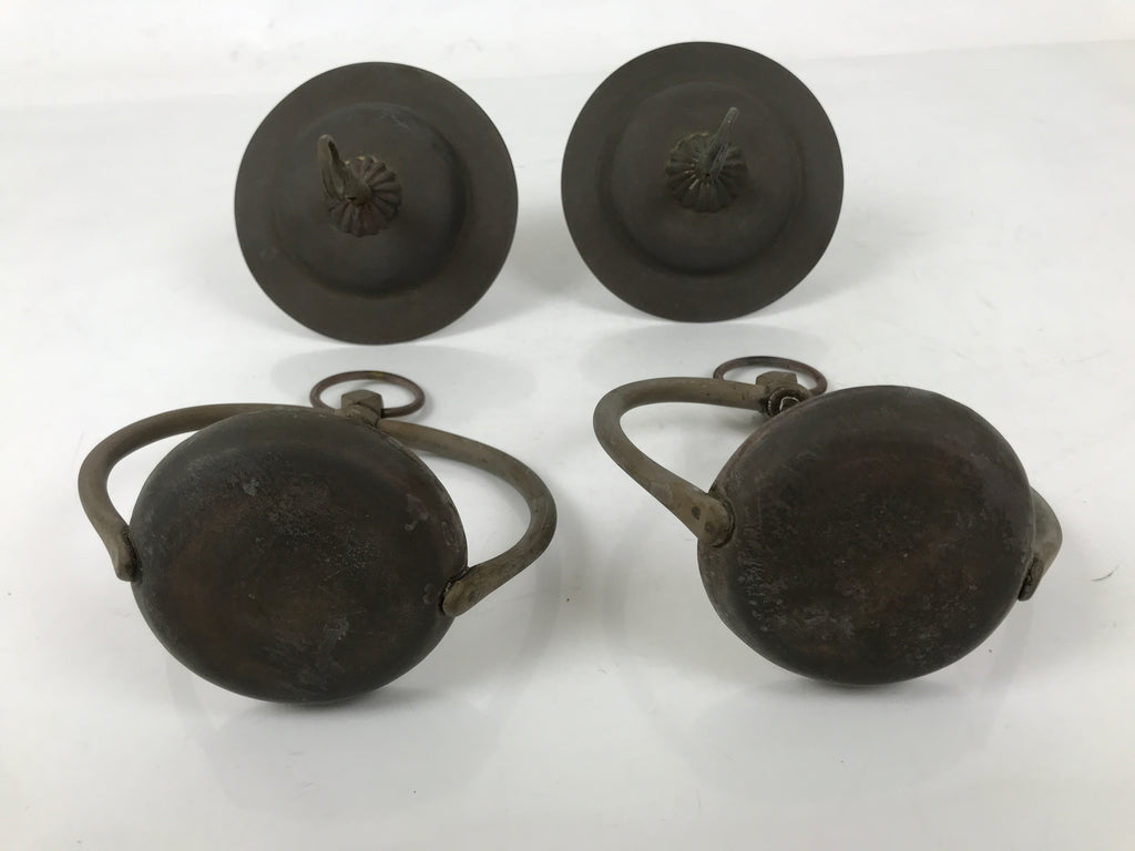 Japanese Buddhist Altar Fitting Brass Hanging Lantern Rinto Crane Butsudan BA693