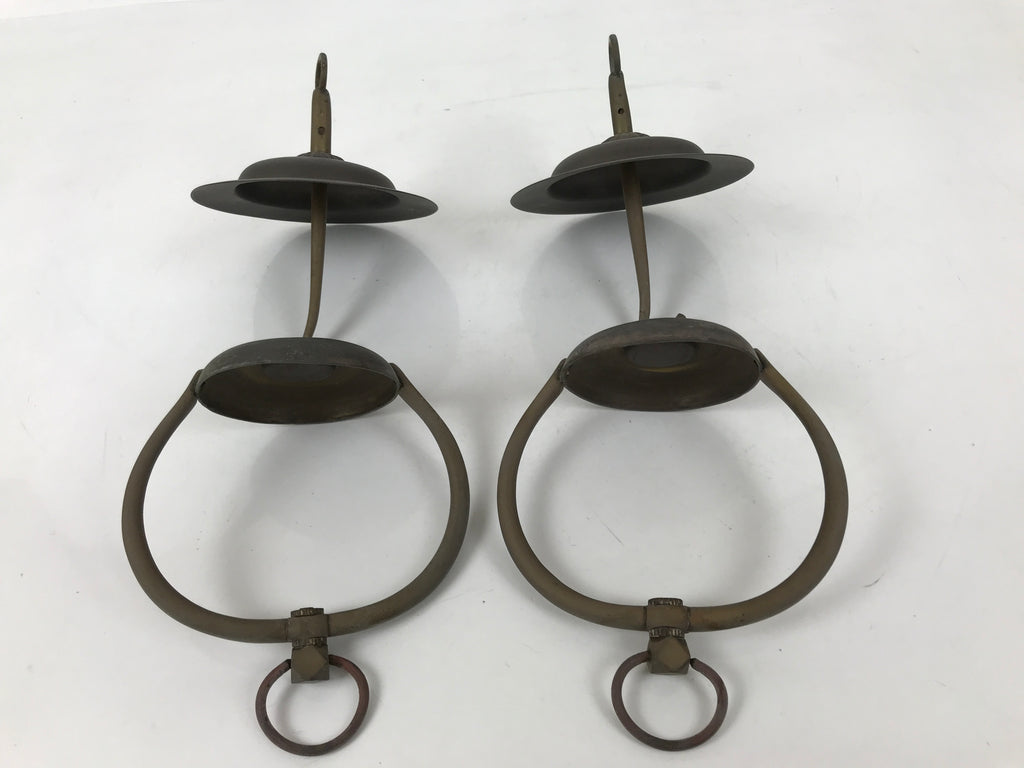 Japanese Buddhist Altar Fitting Brass Hanging Lantern Rinto Crane Butsudan BA693