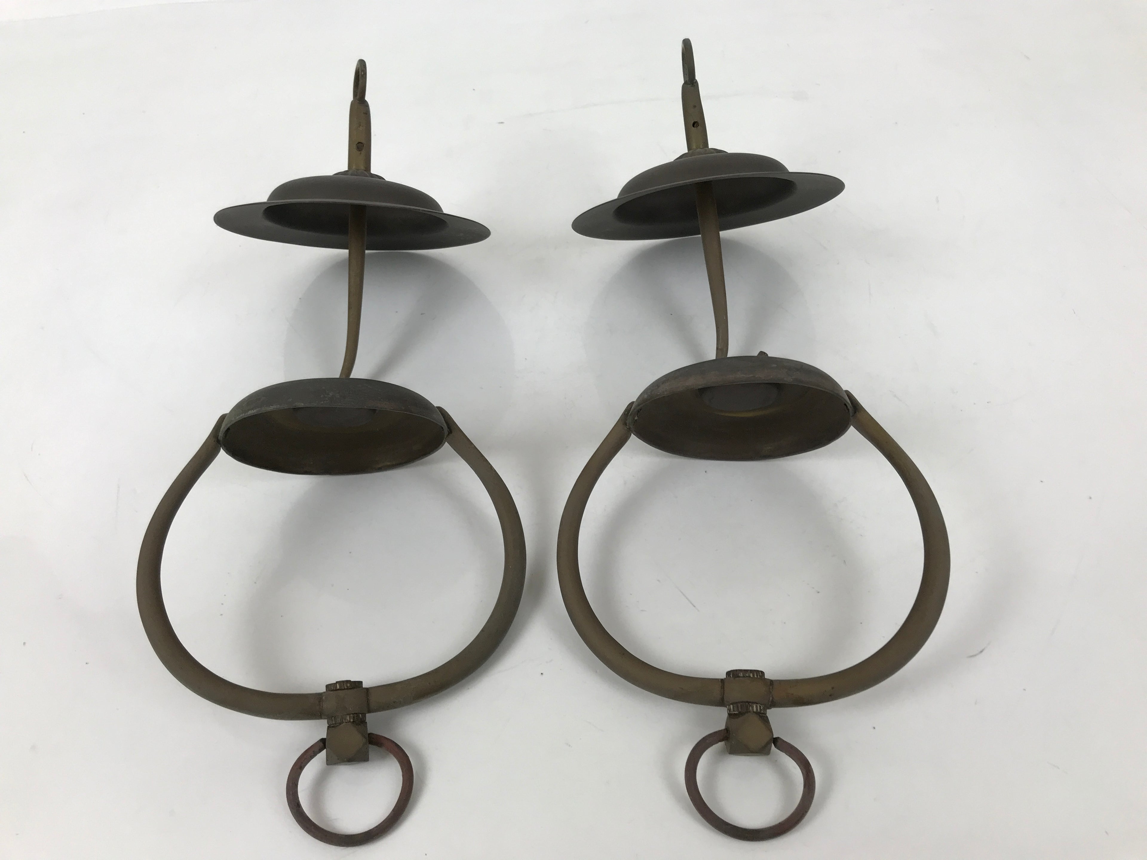 Japanese Buddhist Altar Fitting Brass Hanging Lantern Rinto Crane Butsudan BA693
