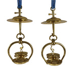 Japanese Buddhist Altar Fitting Brass Hanging Lantern Rinto Crane Butsudan BA694