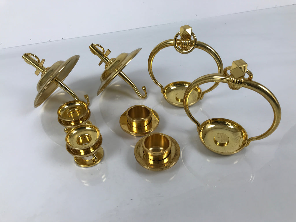 Japanese Buddhist Altar Fitting Brass Hanging Lantern Vtg Rinto Butsudan BA839