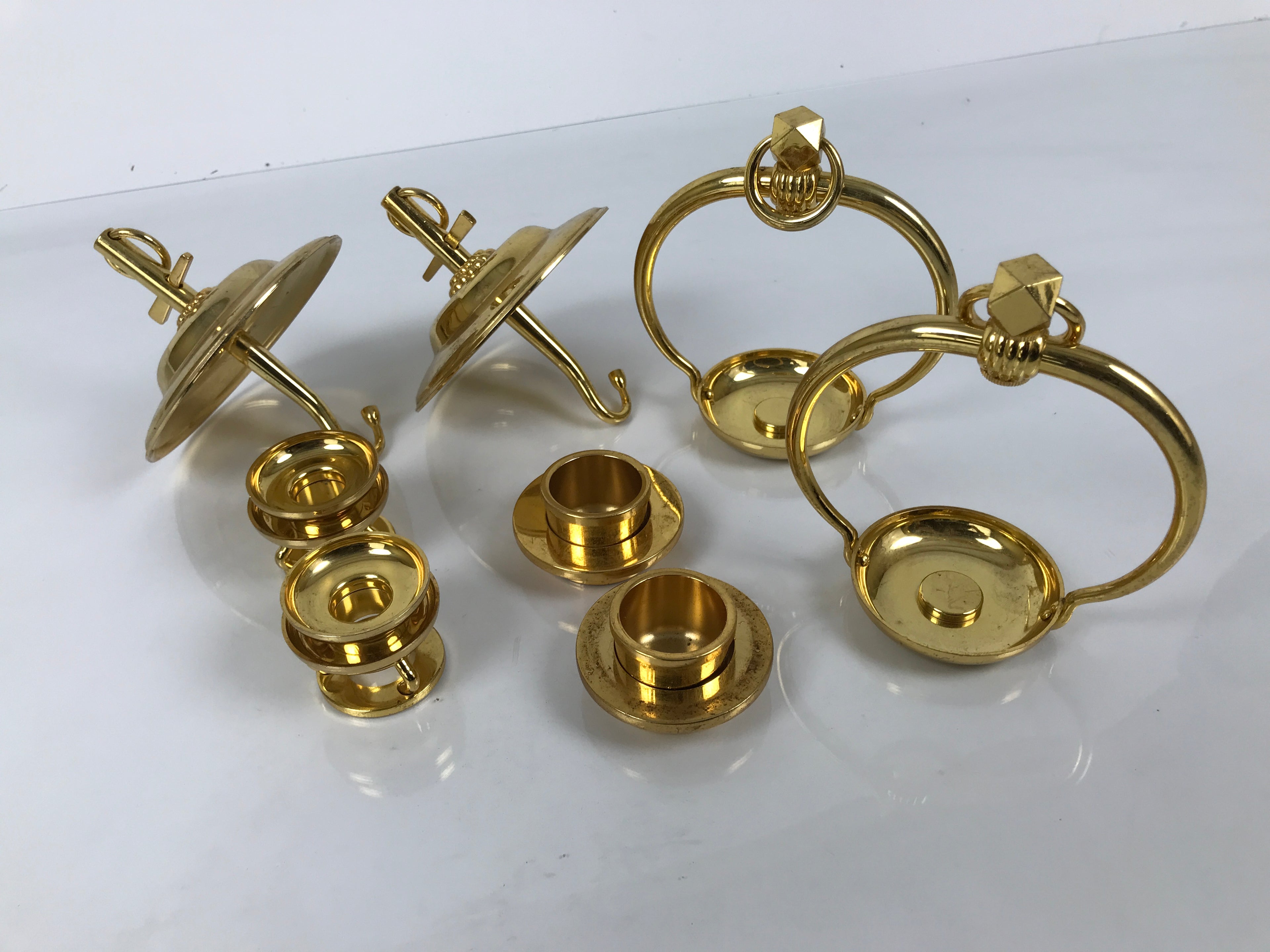 Japanese Buddhist Altar Fitting Brass Hanging Lantern Vtg Rinto Butsudan BA839
