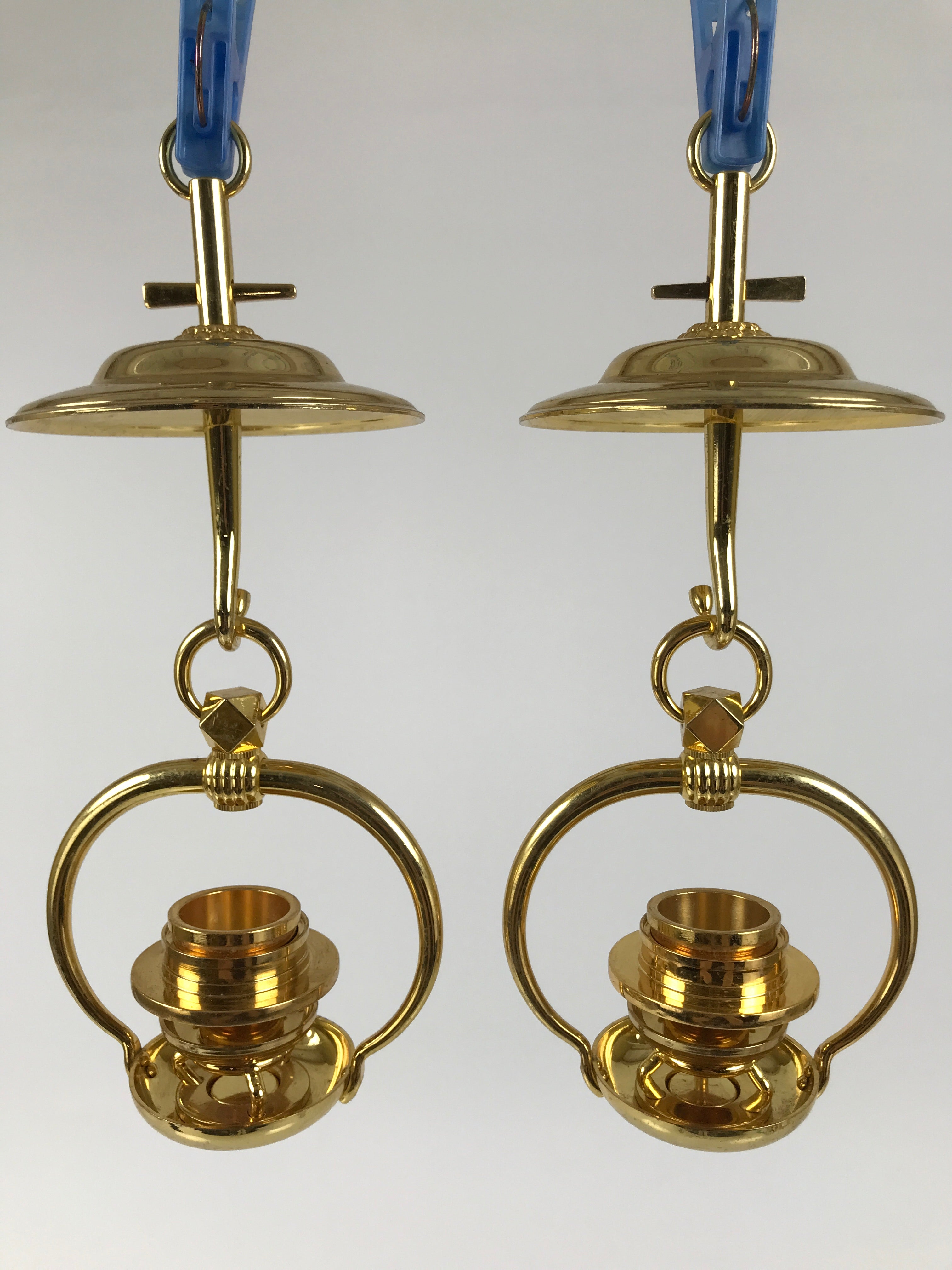 Japanese Buddhist Altar Fitting Brass Hanging Lantern Vtg Rinto Butsudan BA839