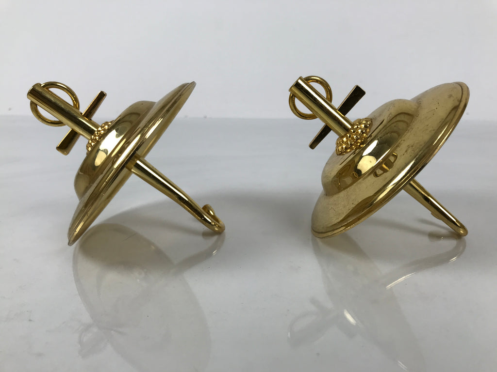 Japanese Buddhist Altar Fitting Brass Hanging Lantern Vtg Rinto Butsudan BA839