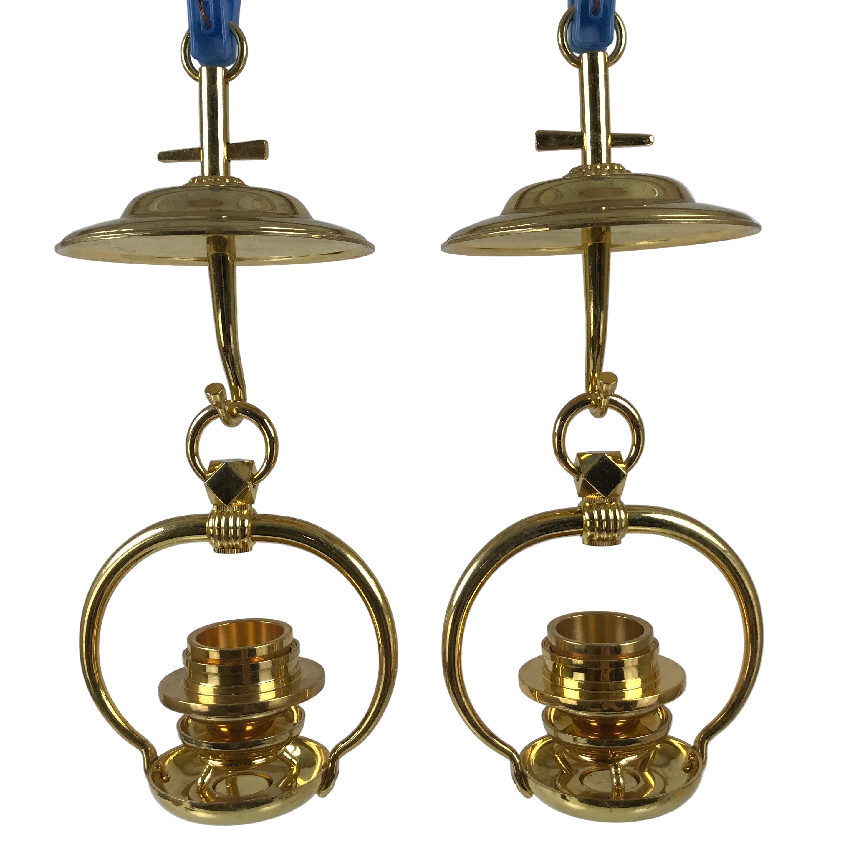 Japanese Buddhist Altar Fitting Brass Hanging Lantern Vtg Rinto Butsudan BA839