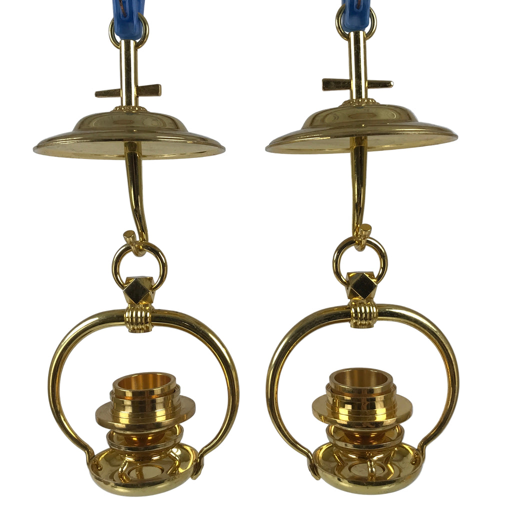 Japanese Buddhist Altar Fitting Brass Hanging Lantern Vtg Rinto Butsudan BA839