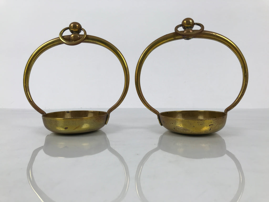 Japanese Buddhist Altar Fitting Brass Hanging Lantern Vtg Rinto Butsudan BA842