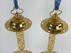 Japanese Buddhist Altar Fitting Brass Hanging Rinto Lantern Butsudan Gold BA217