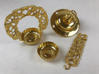 Japanese Buddhist Altar Fitting Brass Hanging Rinto Lantern Butsudan Gold BA217