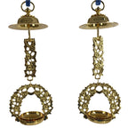 Japanese Buddhist Altar Fitting Brass Hanging Rinto Lantern Butsudan Gold BA364