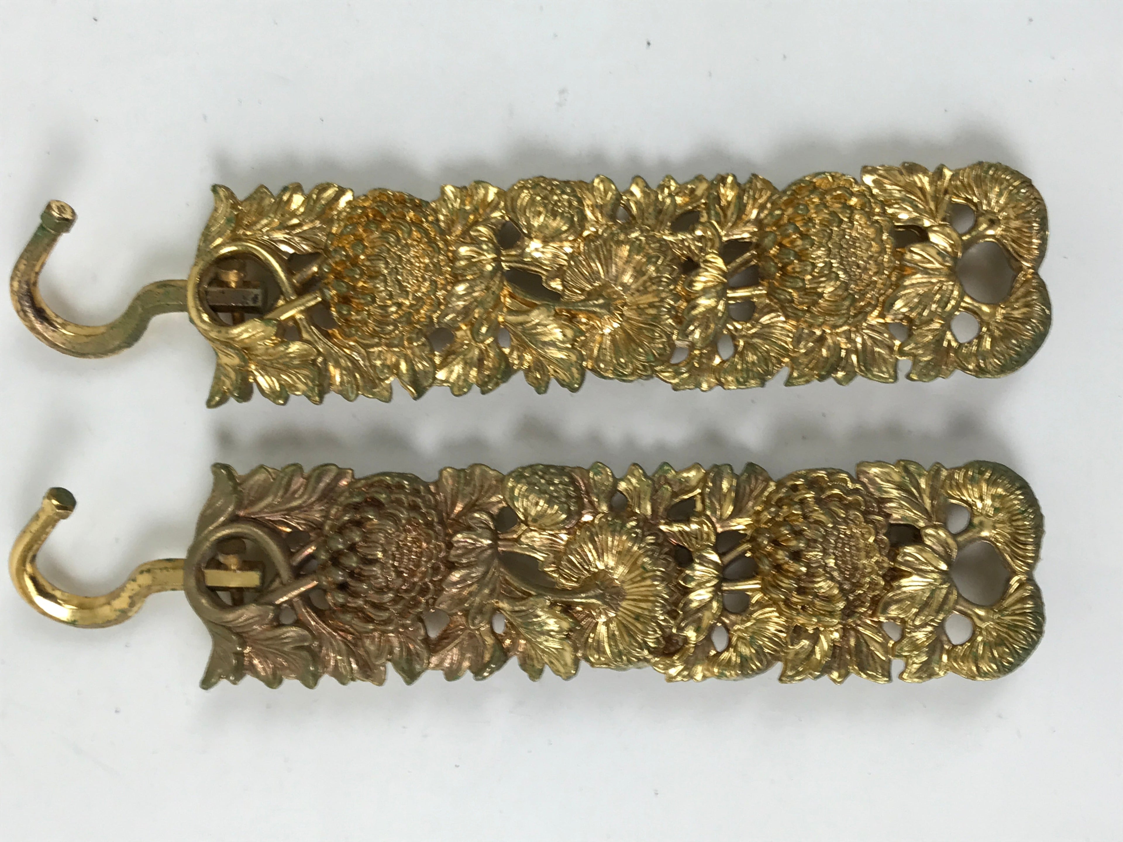 Japanese Buddhist Altar Fitting Brass Hanging Rinto Lantern Butsudan Gold BA485