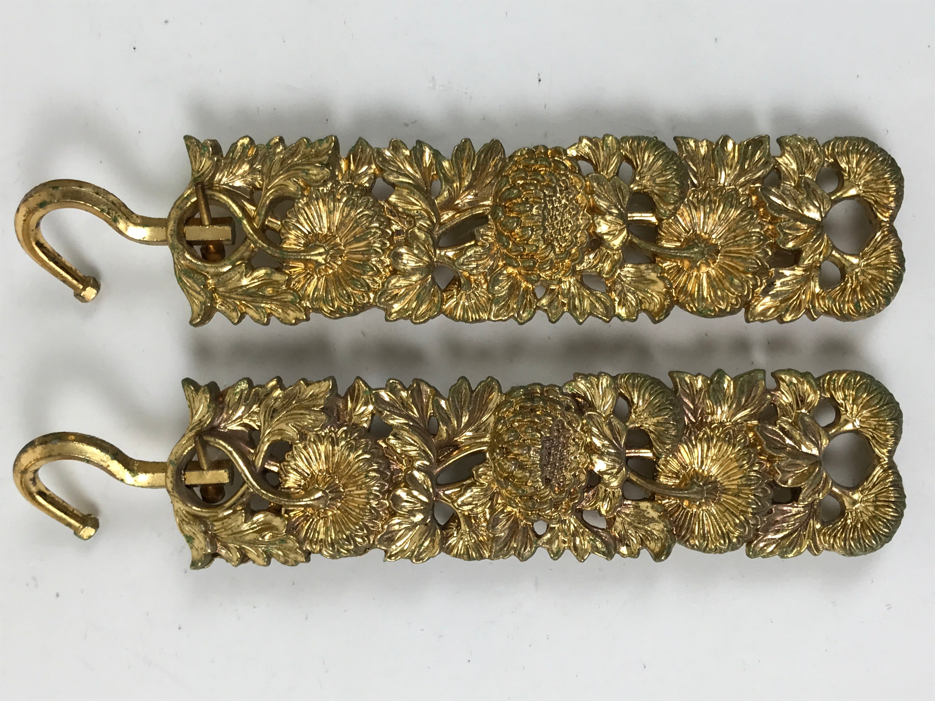 Japanese Buddhist Altar Fitting Brass Hanging Rinto Lantern Butsudan Gold BA485