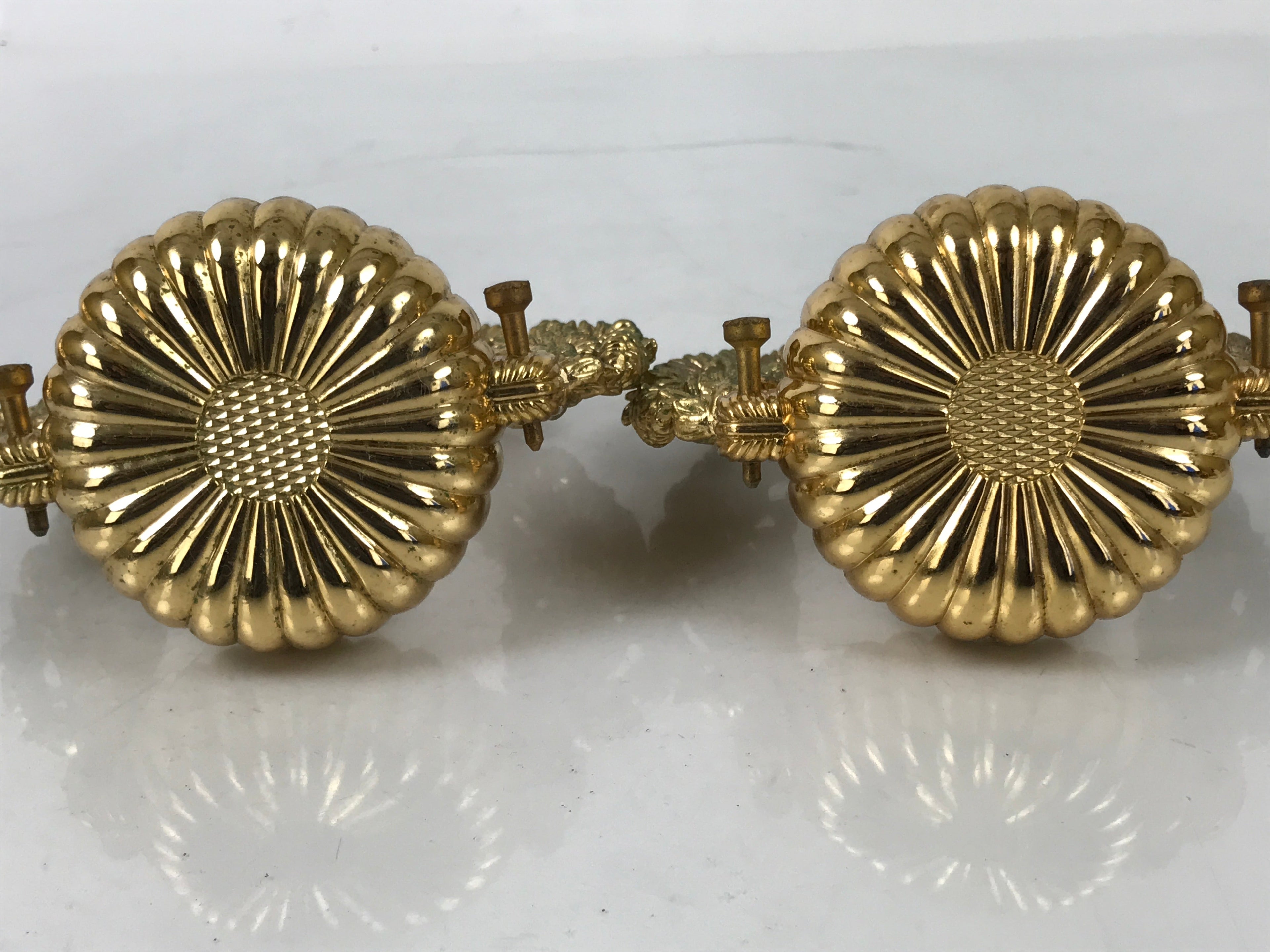 Japanese Buddhist Altar Fitting Brass Hanging Rinto Lantern Butsudan Gold BA485