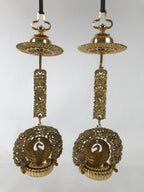 Japanese Buddhist Altar Fitting Brass Hanging Rinto Lantern Butsudan Gold BA485