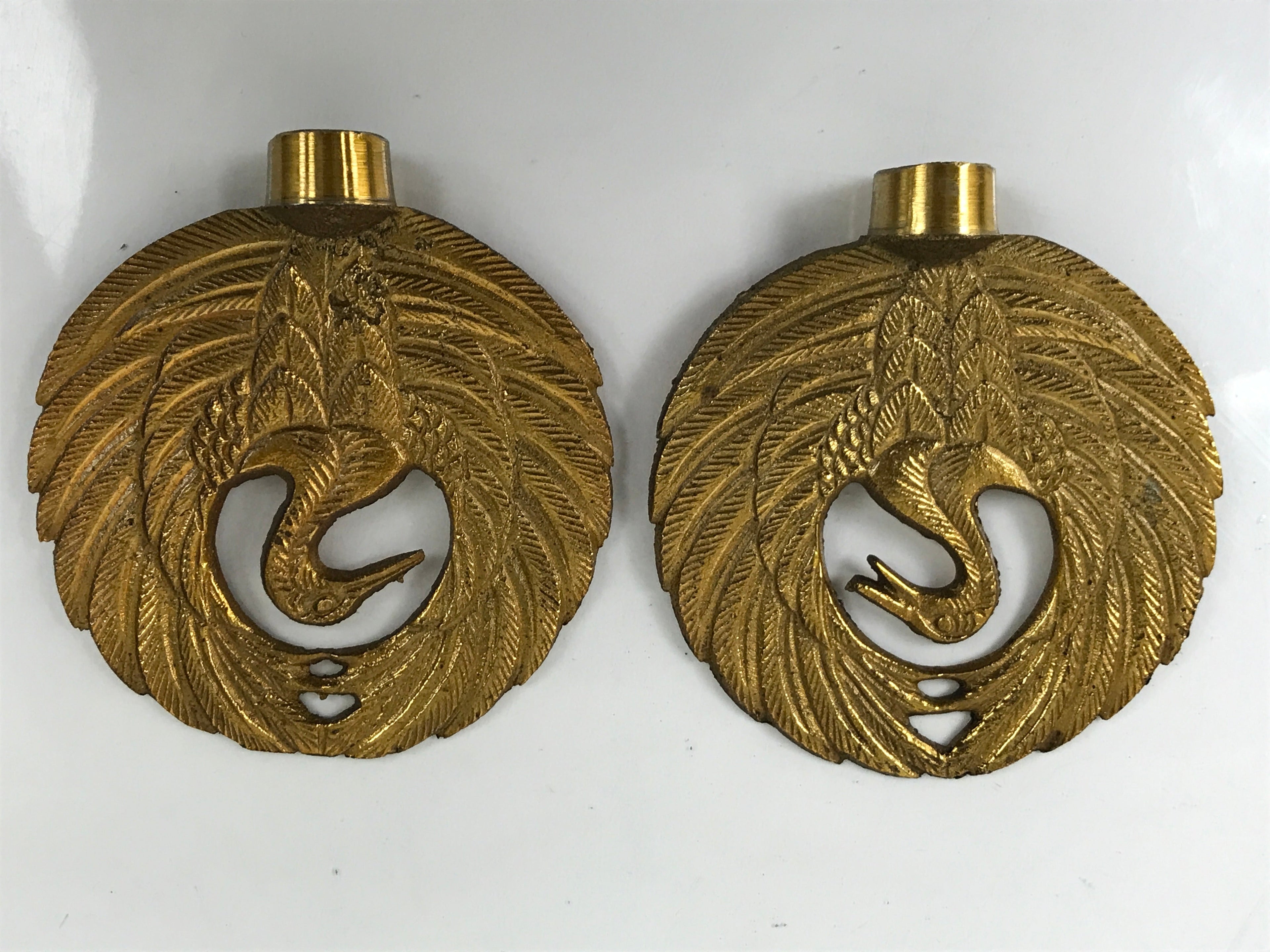 Japanese Buddhist Altar Fitting Brass Hanging Rinto Lantern Butsudan Gold BA485