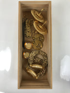 Japanese Buddhist Altar Fitting Brass Hanging Rinto Lantern Butsudan Gold BA485