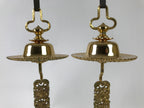 Japanese Buddhist Altar Fitting Brass Hanging Rinto Lantern Butsudan Gold BA485