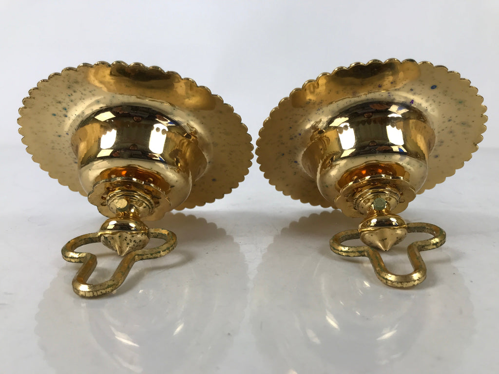 Japanese Buddhist Altar Fitting Brass Hanging Rinto Lantern Butsudan Gold BA485