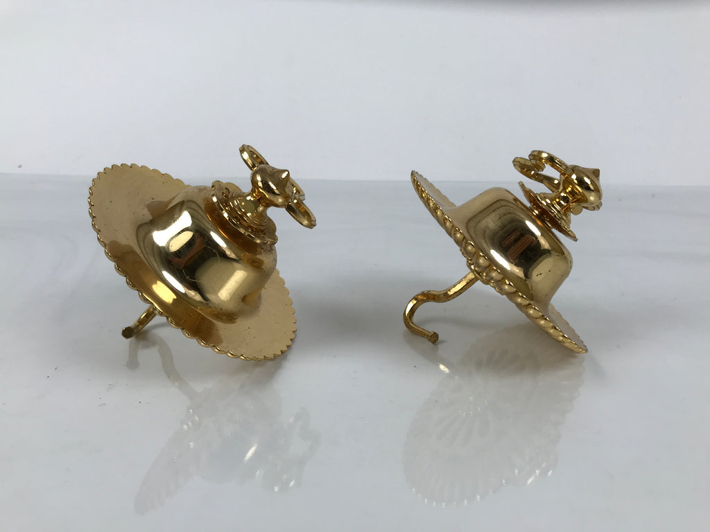 Japanese Buddhist Altar Fitting Brass Hanging Rinto Lantern Butsudan Gold BA840