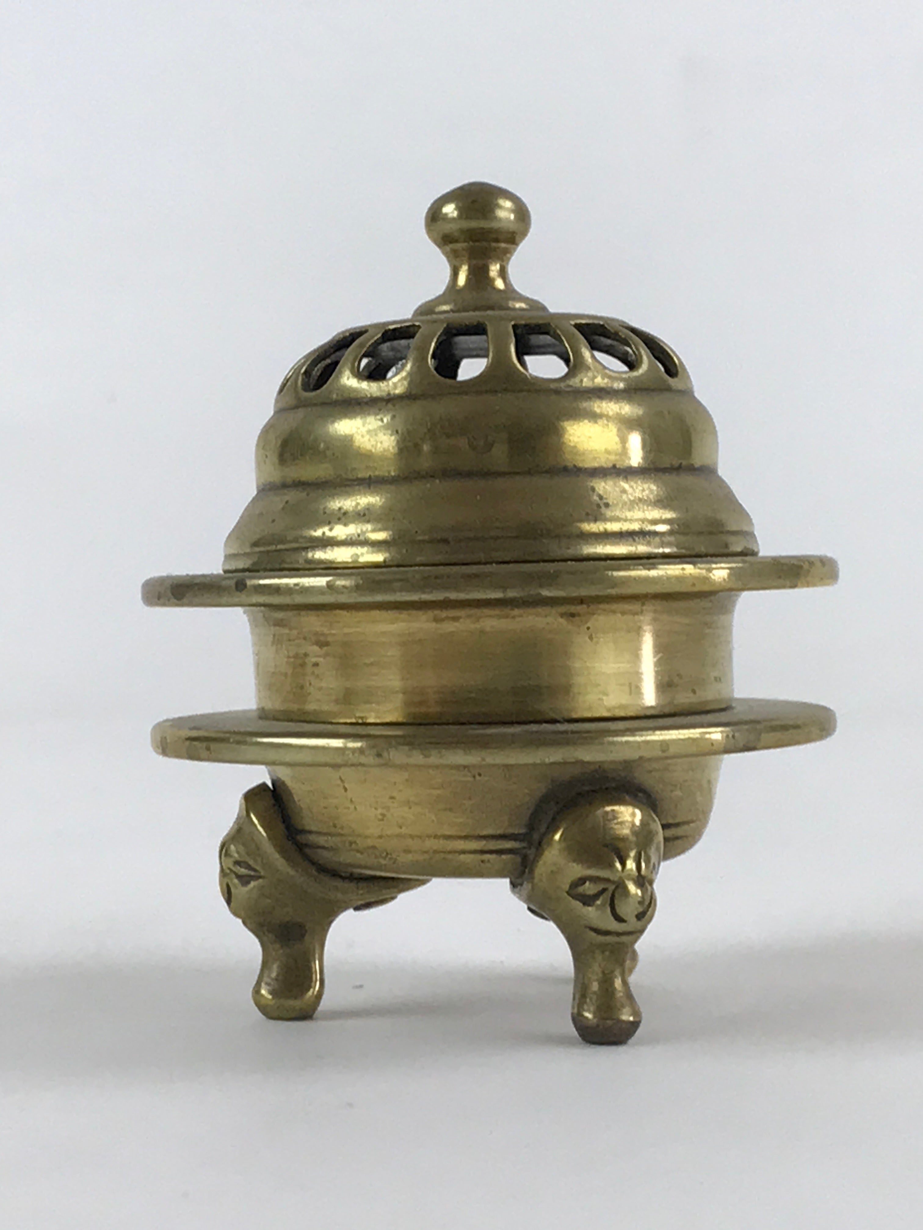 Japanese Buddhist Altar Fitting Brass Incense Burner Koro Gold Cup BA36