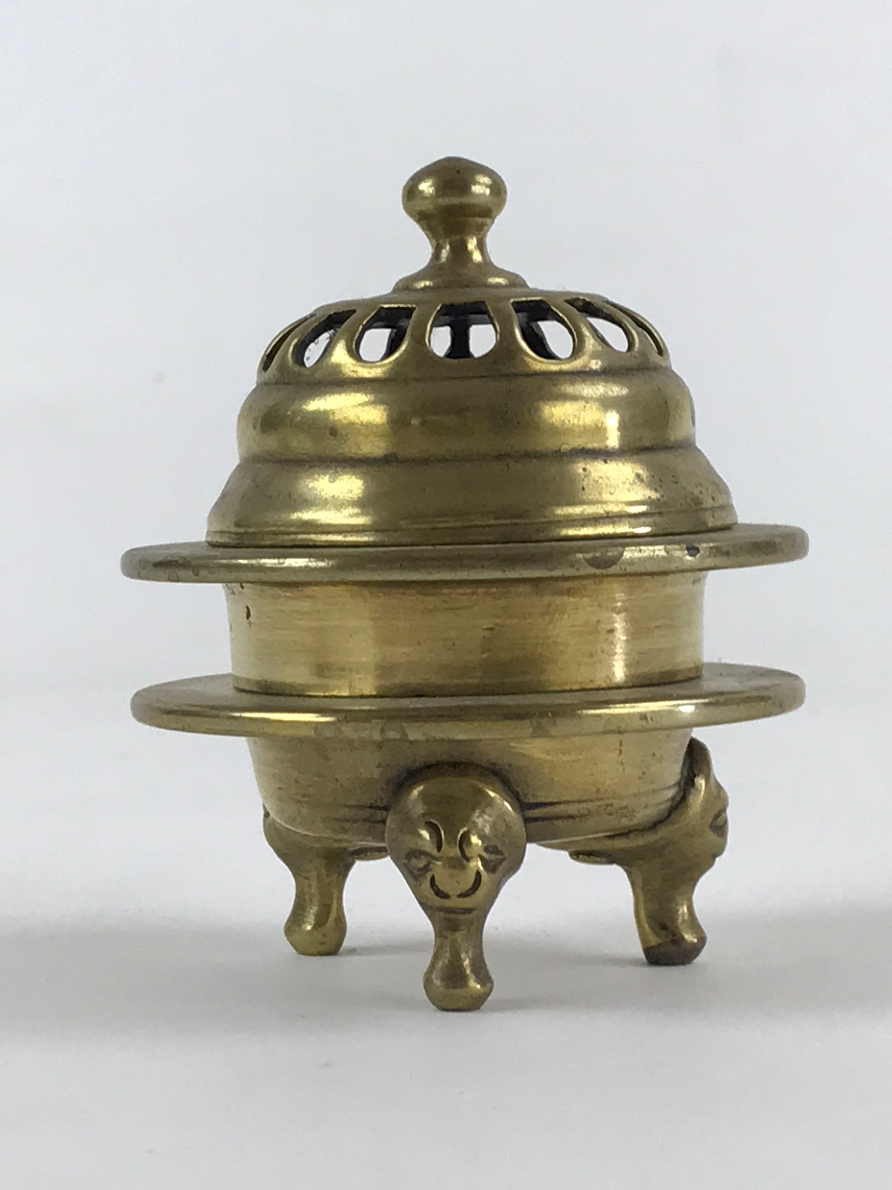 Japanese Buddhist Altar Fitting Brass Incense Burner Koro Gold Cup BA36