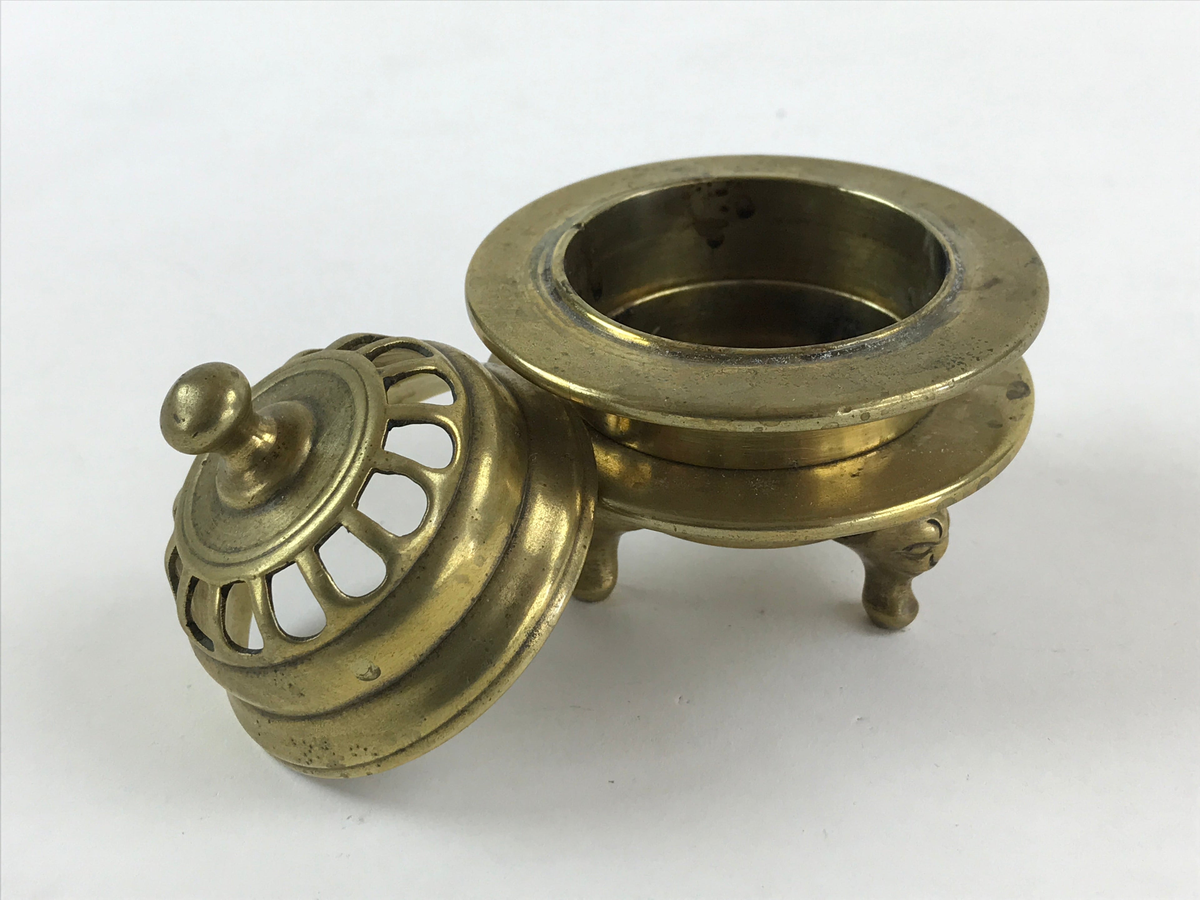 Japanese Buddhist Altar Fitting Brass Incense Burner Koro Gold Cup BA36
