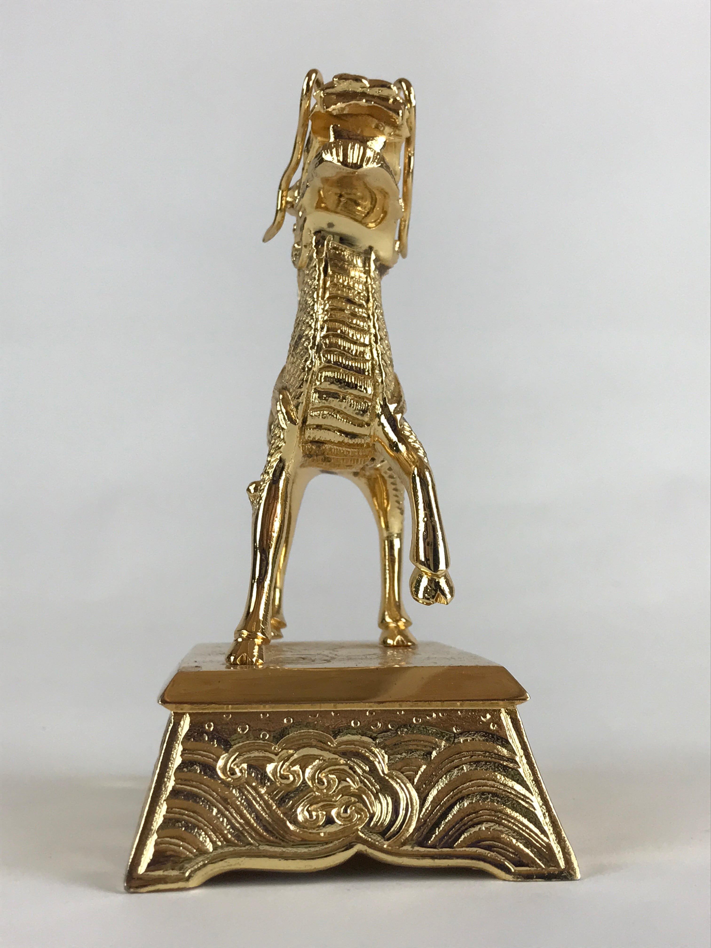 Japanese Buddhist Altar Fitting Brass Incense Burner Koro Shishi Lion Butsugu BU