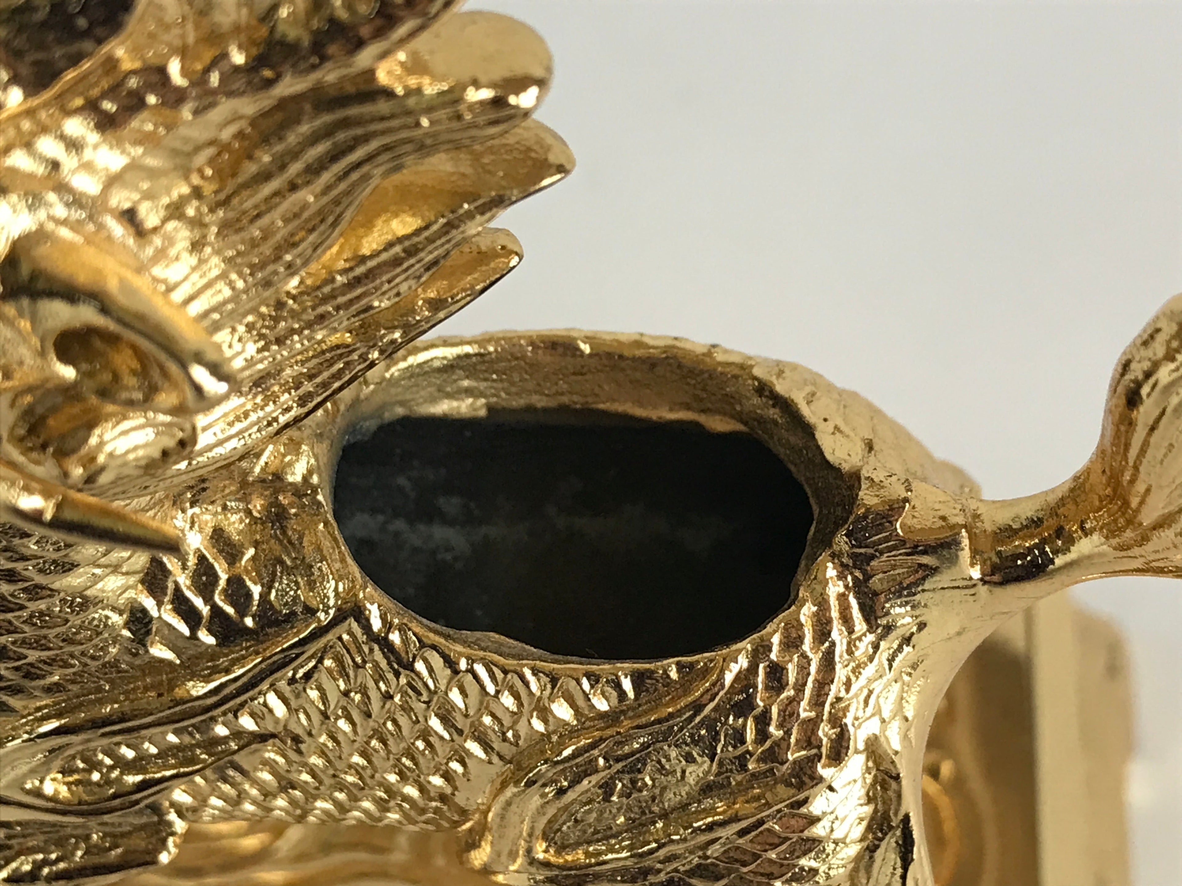 Japanese Buddhist Altar Fitting Brass Incense Burner Koro Shishi Lion Butsugu BU