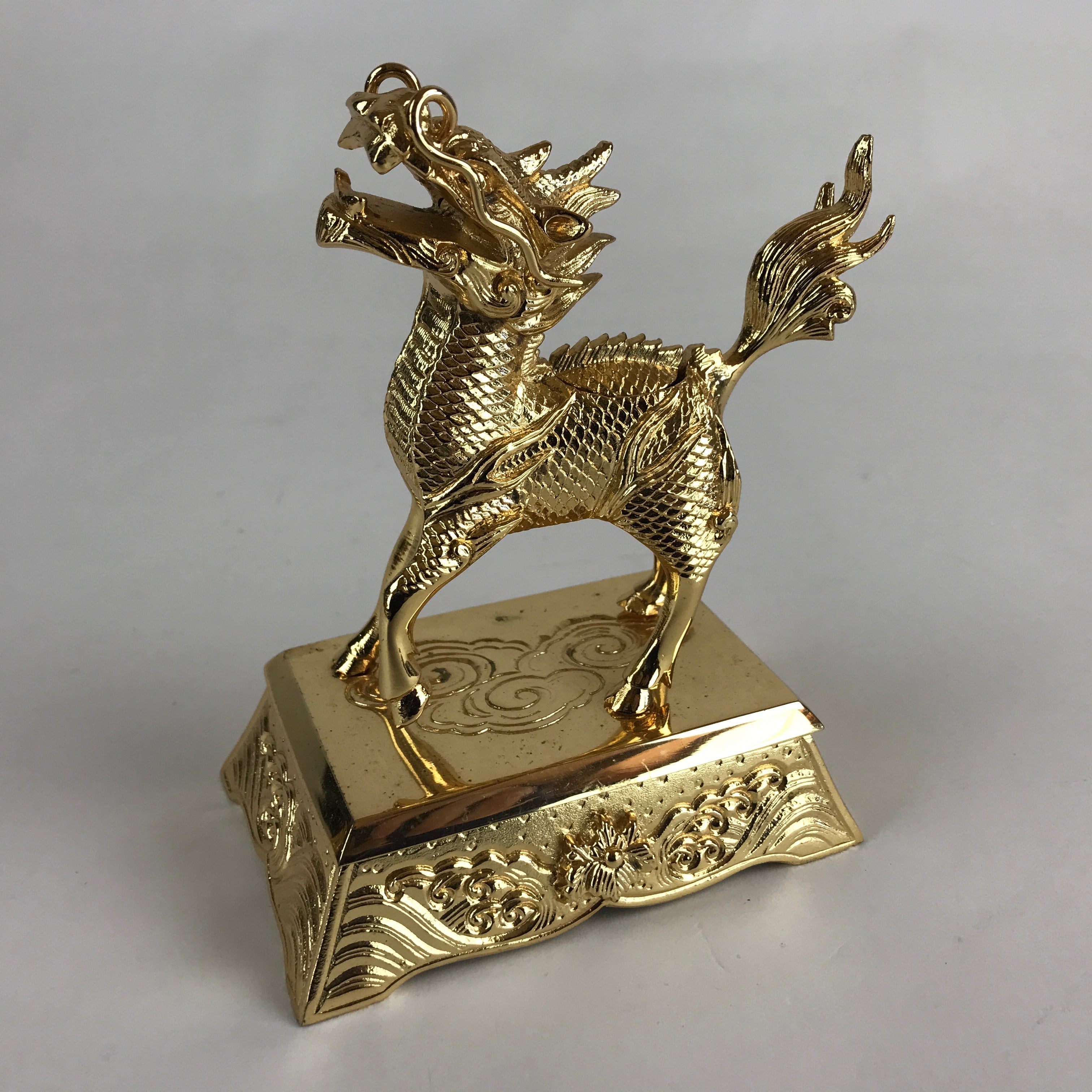 Japanese Buddhist Altar Fitting Brass Incense Burner Koro Shishi Lion Butsugu BU