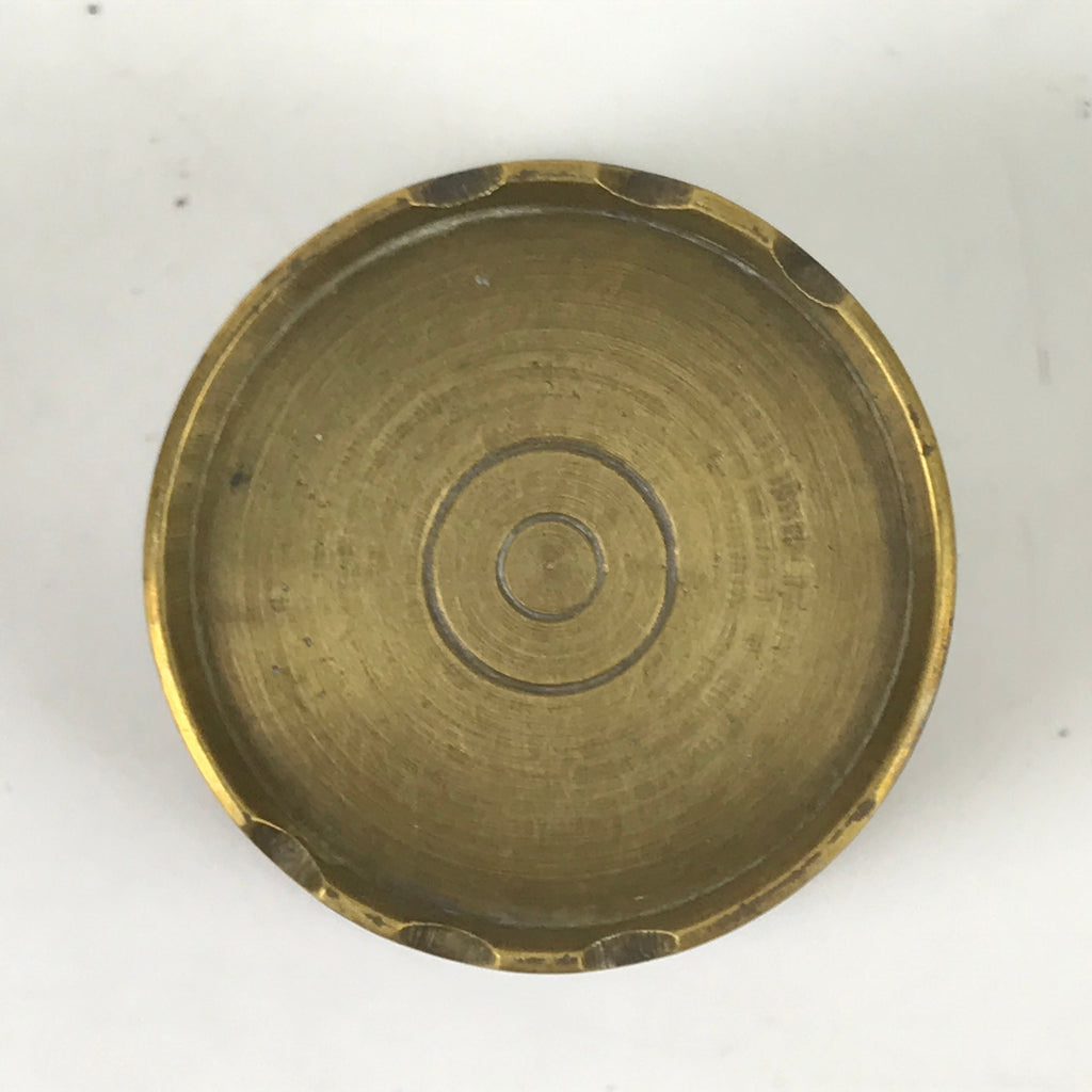 Japanese Buddhist Altar Fitting Brass Incense Burner Vtg Koro Cup Gold BA571