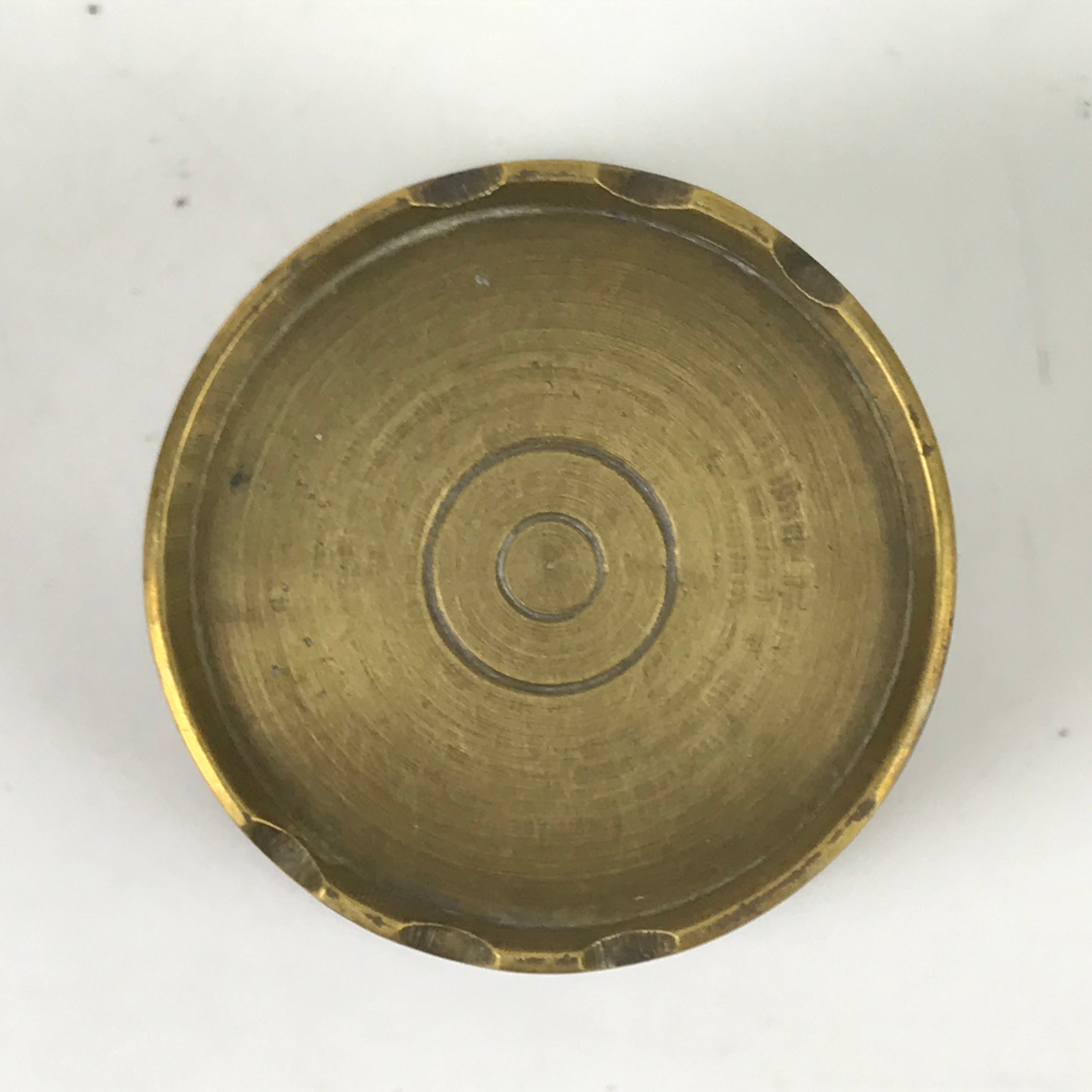 Japanese Buddhist Altar Fitting Brass Incense Burner Vtg Koro Cup Gold BA571