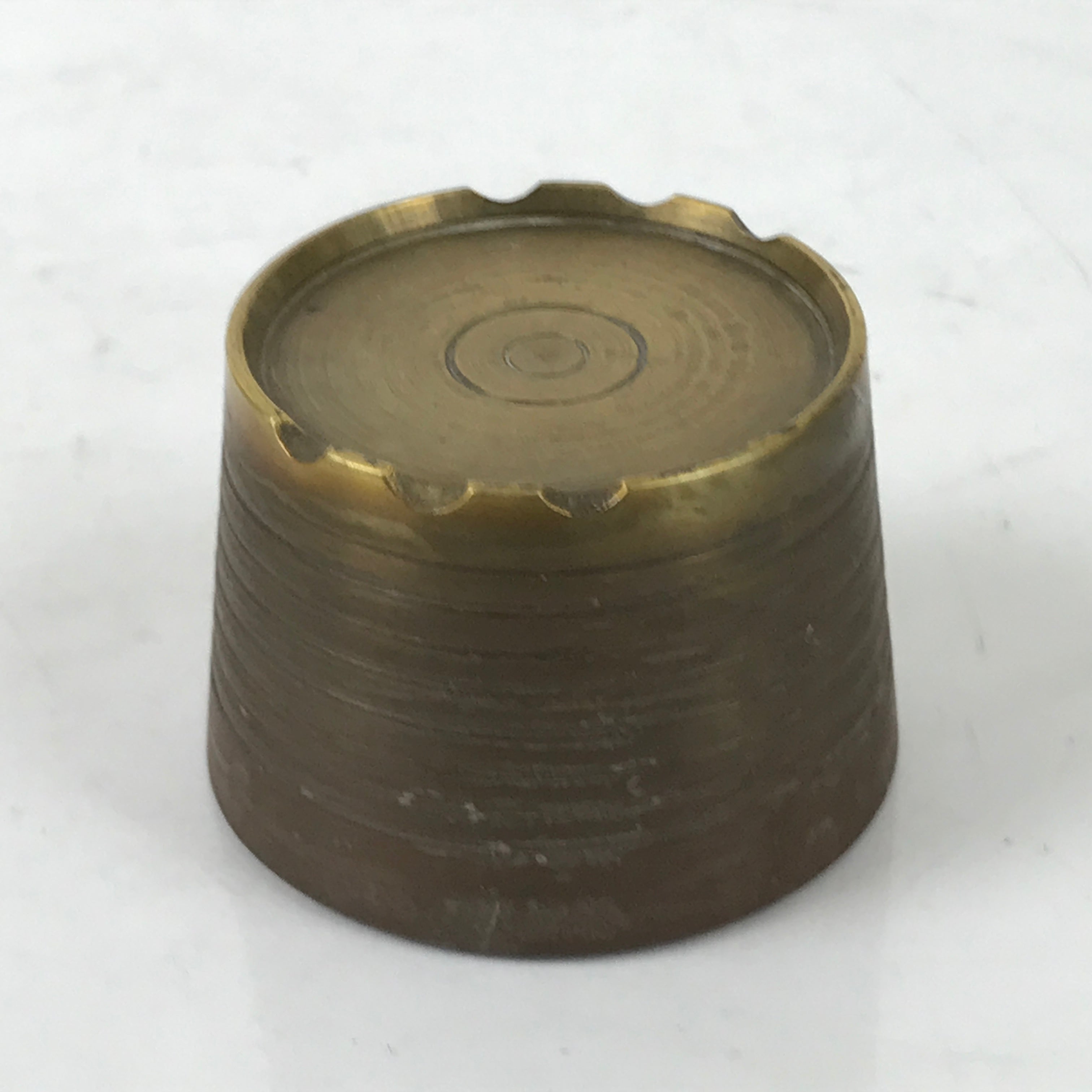 Japanese Buddhist Altar Fitting Brass Incense Burner Vtg Koro Cup Gold BA571