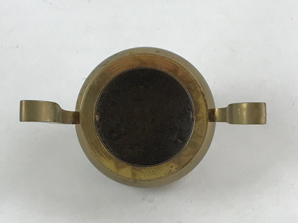 Japanese Buddhist Altar Fitting Brass Incense Burner Vtg Koro Gold Shisa BA38