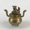 Japanese Buddhist Altar Fitting Brass Incense Burner Vtg Koro Gold Shisa BA38