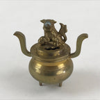 Japanese Buddhist Altar Fitting Brass Incense Burner Vtg Koro Gold Shisa BA38