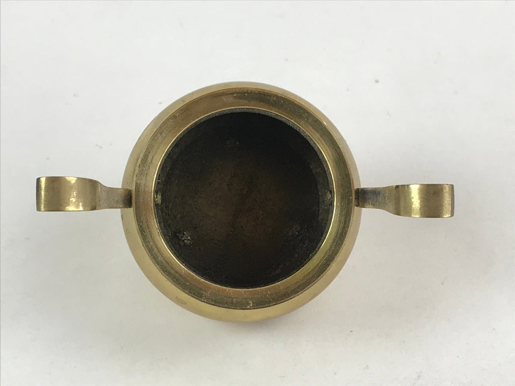 Japanese Buddhist Altar Fitting Brass Incense Burner Vtg Koro Gold Shisa BA67